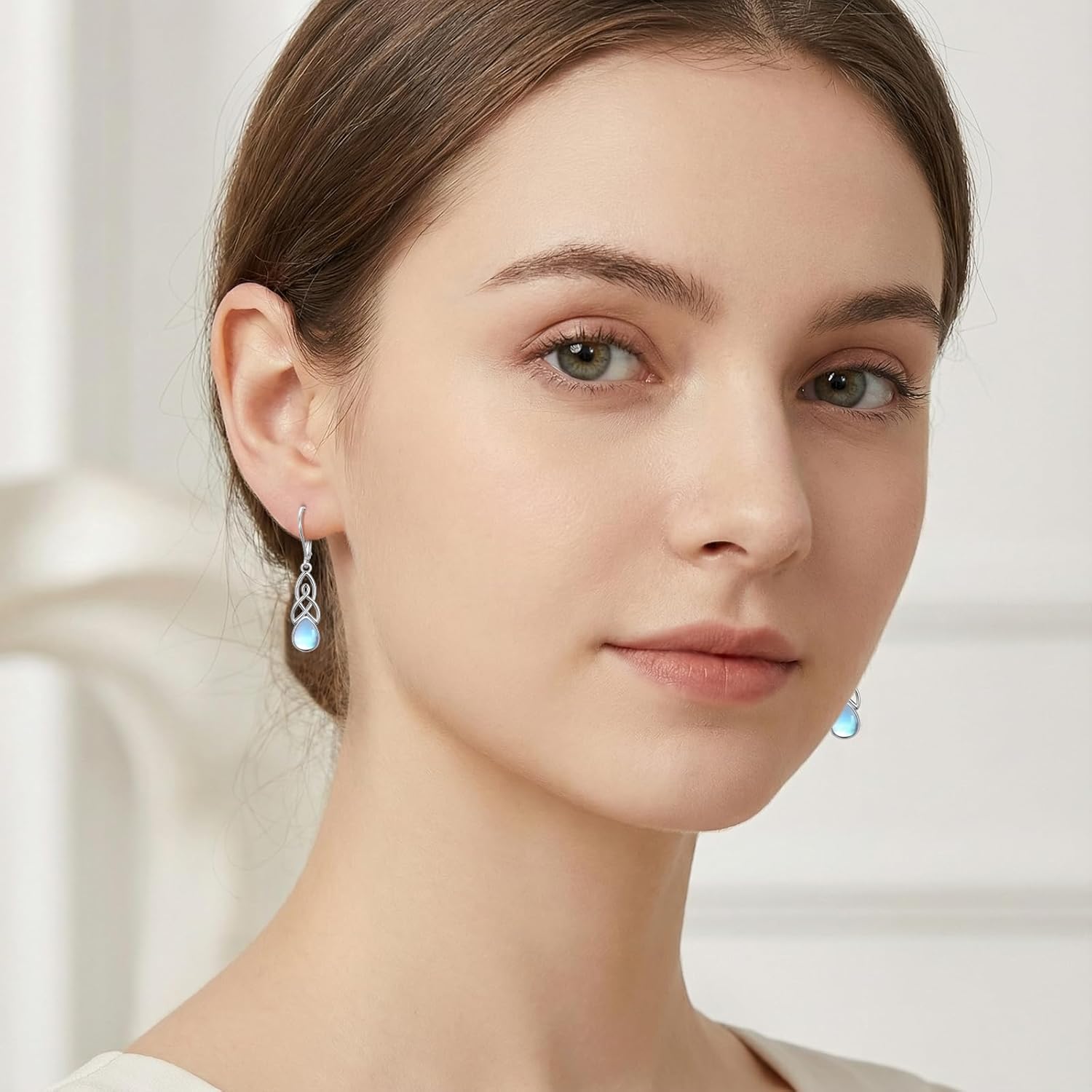 Celtic Knot Earrings for Women 925 Sterling Silver Celtic Dangle Drop Leverback Earrings Hypoallergenic Irish Jewelry St Patrick's Valentines Day Gifts for Girlfriend