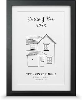 New home illustration gift | Housewarming print (A4-30x21cm, Print & Standard Frame)
