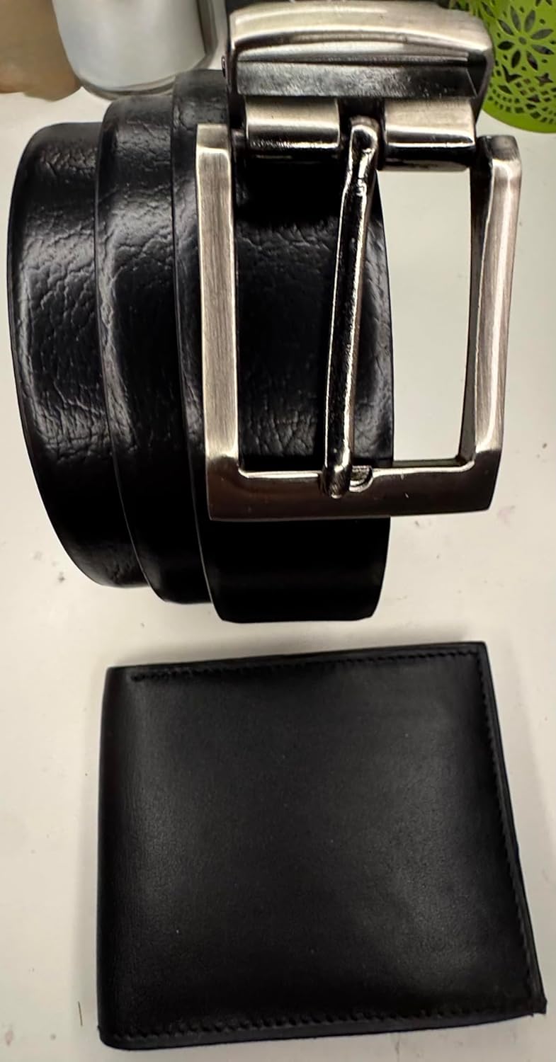 Belt and Wallet Gift Set for Men-Premium Quality Genuine Leather Reversible Adjustable Black/Brown Belt with RFID Blocking Bifold Stylish Wallet - Image 5