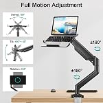 MOUNT PRO Arme d'ordinateur portable Mount pour le bureau, 2 en 1 Moniteur de fonction Support pour ordinateur portable, Convient Max 17" Carnet et 32" Écran d'ordinateur, support d'écran simple en aluminium avec plateau réglable, tient jusqu'à 22lbs