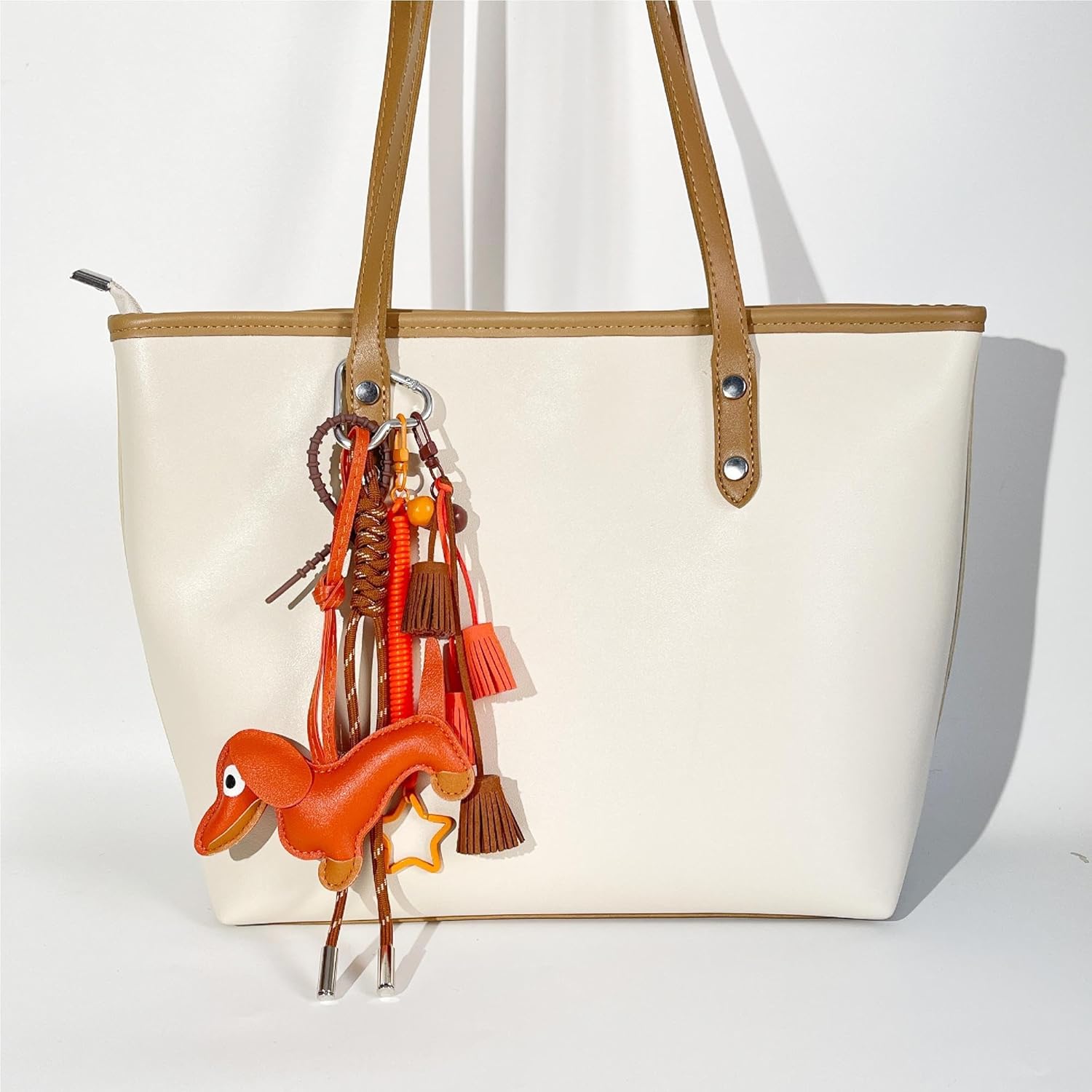 QTMY Cute Puppy Tassel Rope Braided Keychain Bag Charms for Handbag Purse Backpack Accessories for Bogg Bag,930 - Image 5