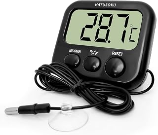 HATUSOKU Digital Thermometer with 59" Waterproof External Sensor, Magnet & Suction Cup for Aquarium, Fridge, Freezer