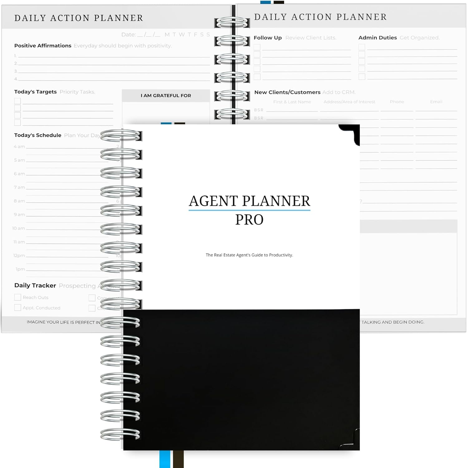 Real Estate Agent Planner Pro, Quarterly Daily Planner for Realtors, by Designed For Agents