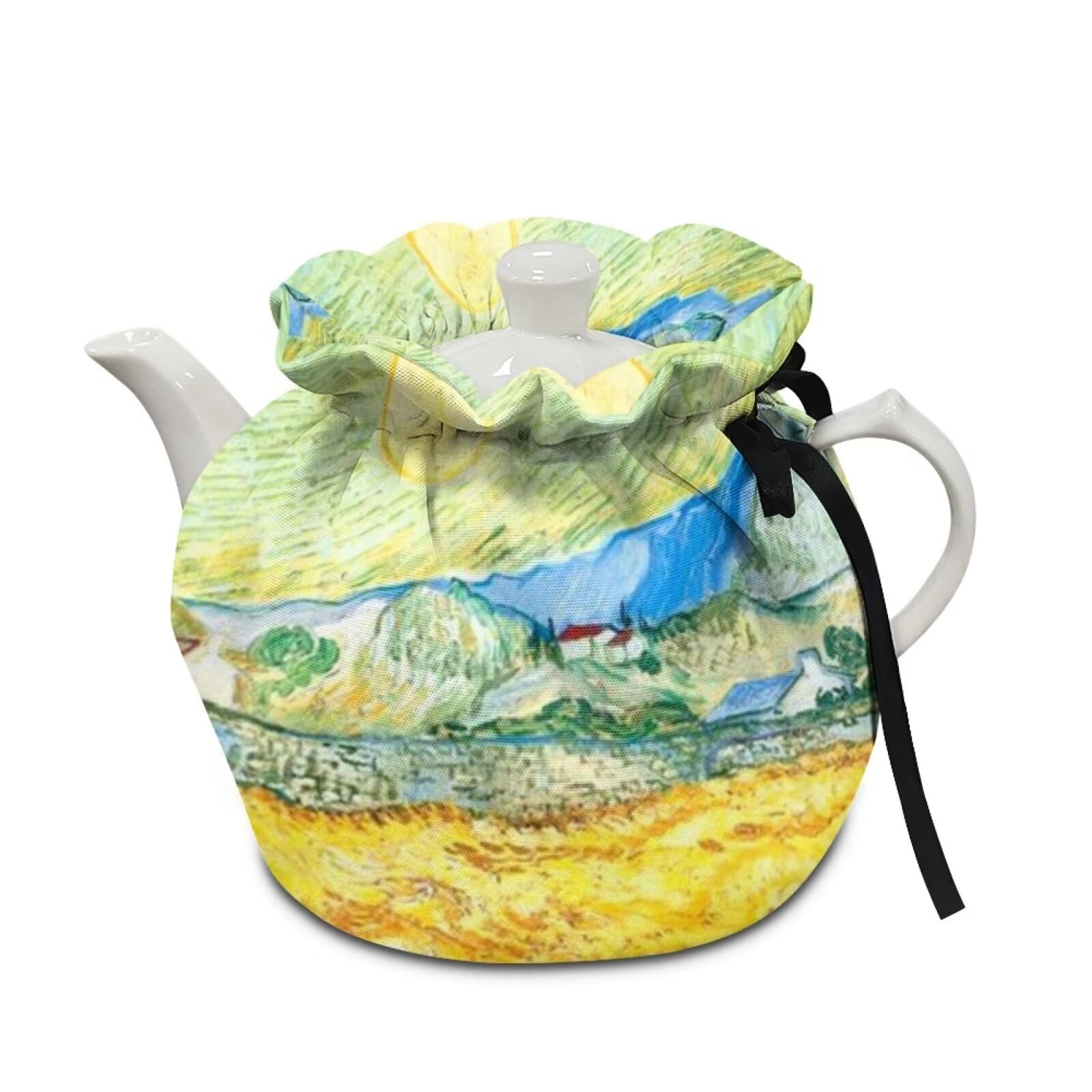 Generic Tea Cozies Van Goch Golden Wheat Field Print Cover of TeapotsTea Pot Cosy with Elastic Band Tea Cozy Teapots Dust Covers Insulated Kettle Cover Keep Warm