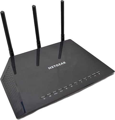 Router WiFi inteligente AC1750 Netgear, doble banda gigabit 802.11ac (R6400-100NAS), Negro