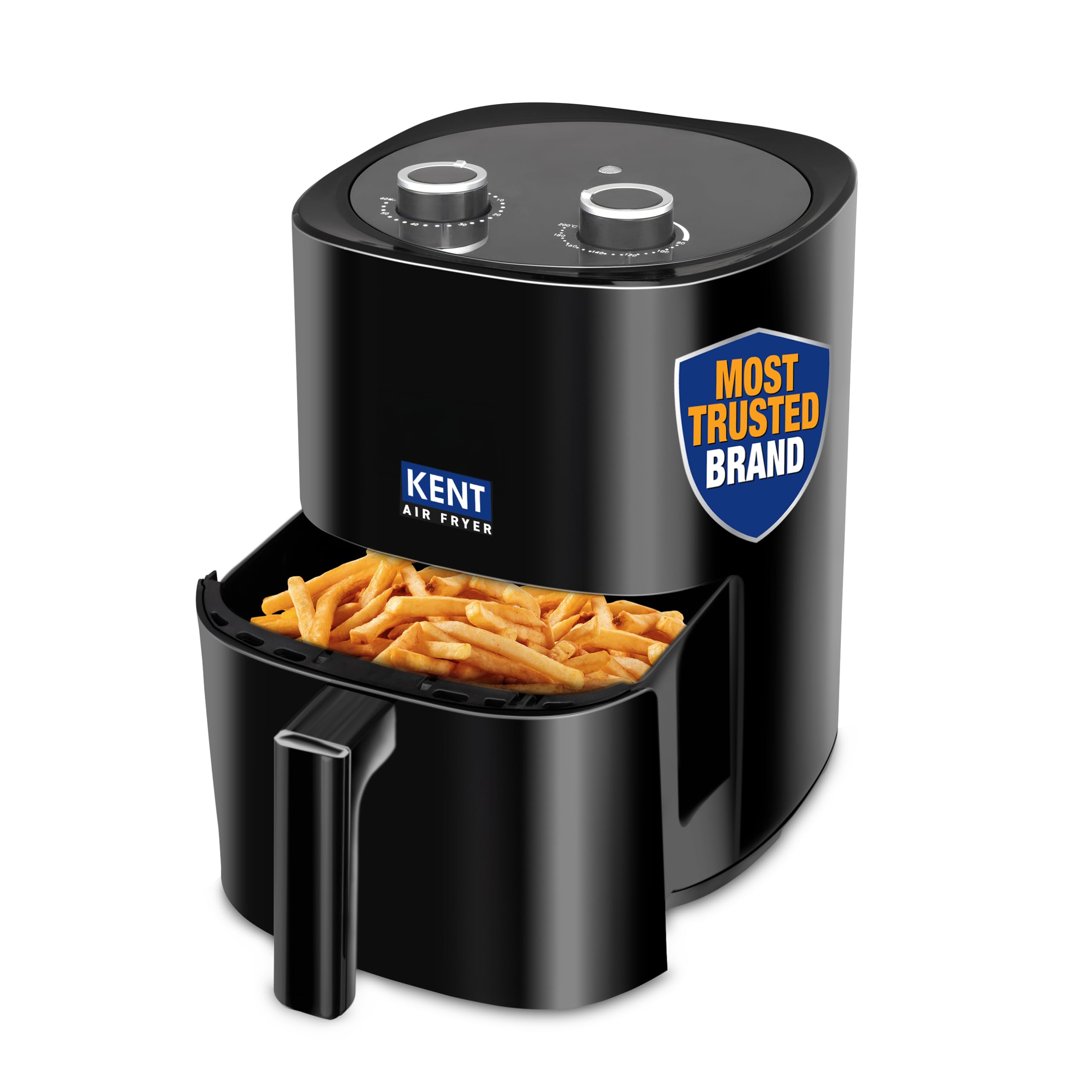 KENT Ultra Air Fryer 4L | 1300W | Fry, Bake, Grill & Roast | Up to 80% Less Oil Usage | Rapid Heat Circulation | Adjustable Temperature Control Knob 80° to 200° | Auto Cut-Off