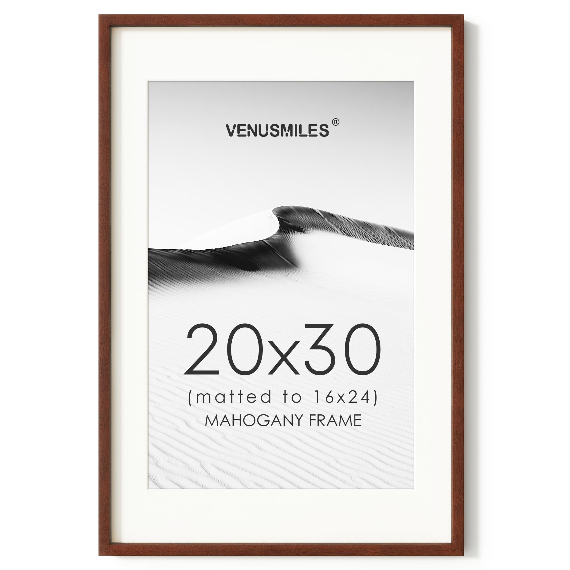 20x30 Poster Frame, USA-Sourced Natural Mahogany Wood Picture Collage Frame