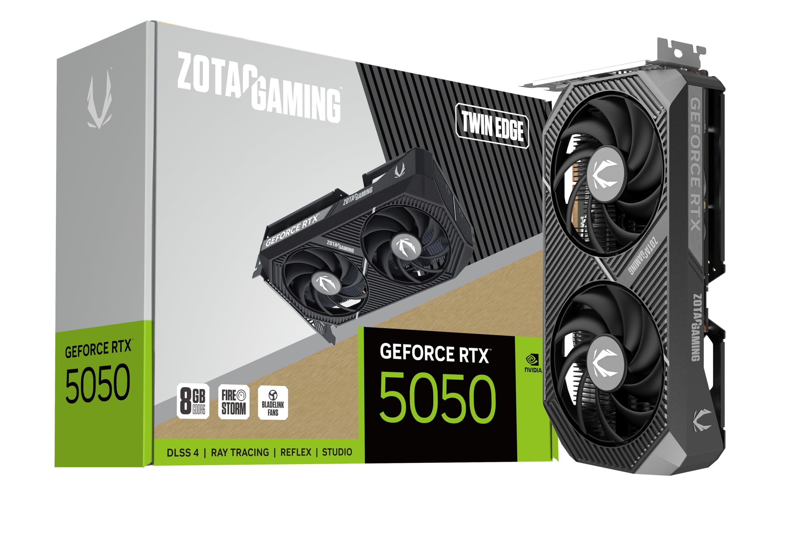 ZOTAC Gaming GeForce RTX 5050 Twin Edge DLSS 4 8GB GDDR6 128-bit 20 Gbps PCIE 5.0 Gaming Graphics Card, SFF-Ready Compact Card, ZT-B50500E-10M