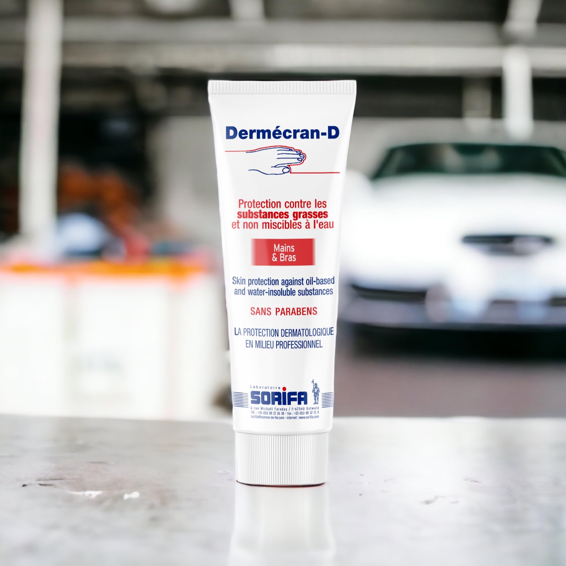 Lot de 3 – Dermécran – Pâte de protection ANTI-GRAISSES – CAMBOUIS – POUDRES – PIGMENTS – Mains et bras – Haute tolérance - Tube 125 ml.