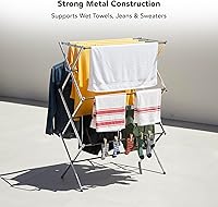 Vista 3 de Displays By Jack Portable Collapsible Clothing Dryer Rack, Foldable Drying Rack for Clothes, Lingerie, Towels, Linens, Laundry Home Apartment Must