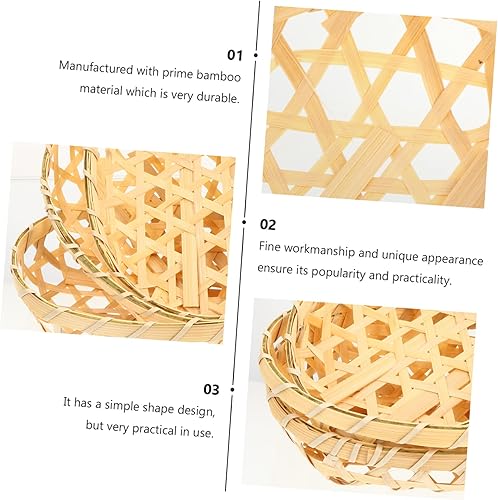 Miniatura 3 de Cabilock Cesta de almacenamiento de 3 piezas, cesta tejida para servir conejo, soporte para juguetes de pastos marinos, cesta para servir alimentos,