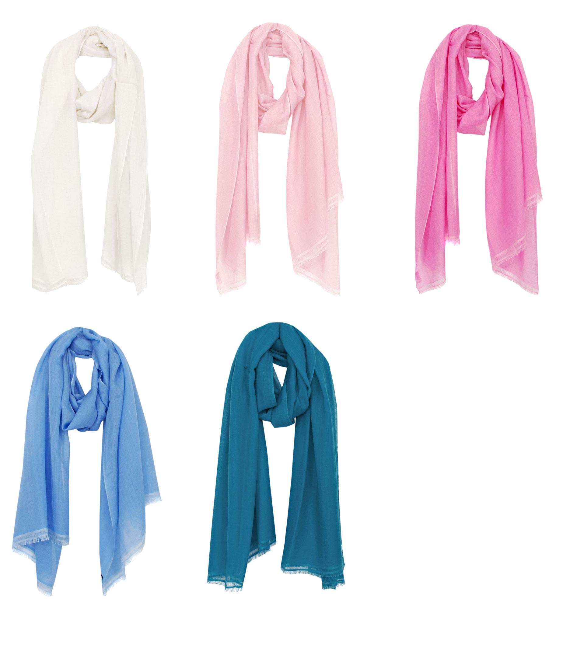 Bovari Pashmina Kaschmir Schal Damen - 70% Kaschmir 30% Seide - extra leicht/dünn - Sommerschal - 200 x 70 cm