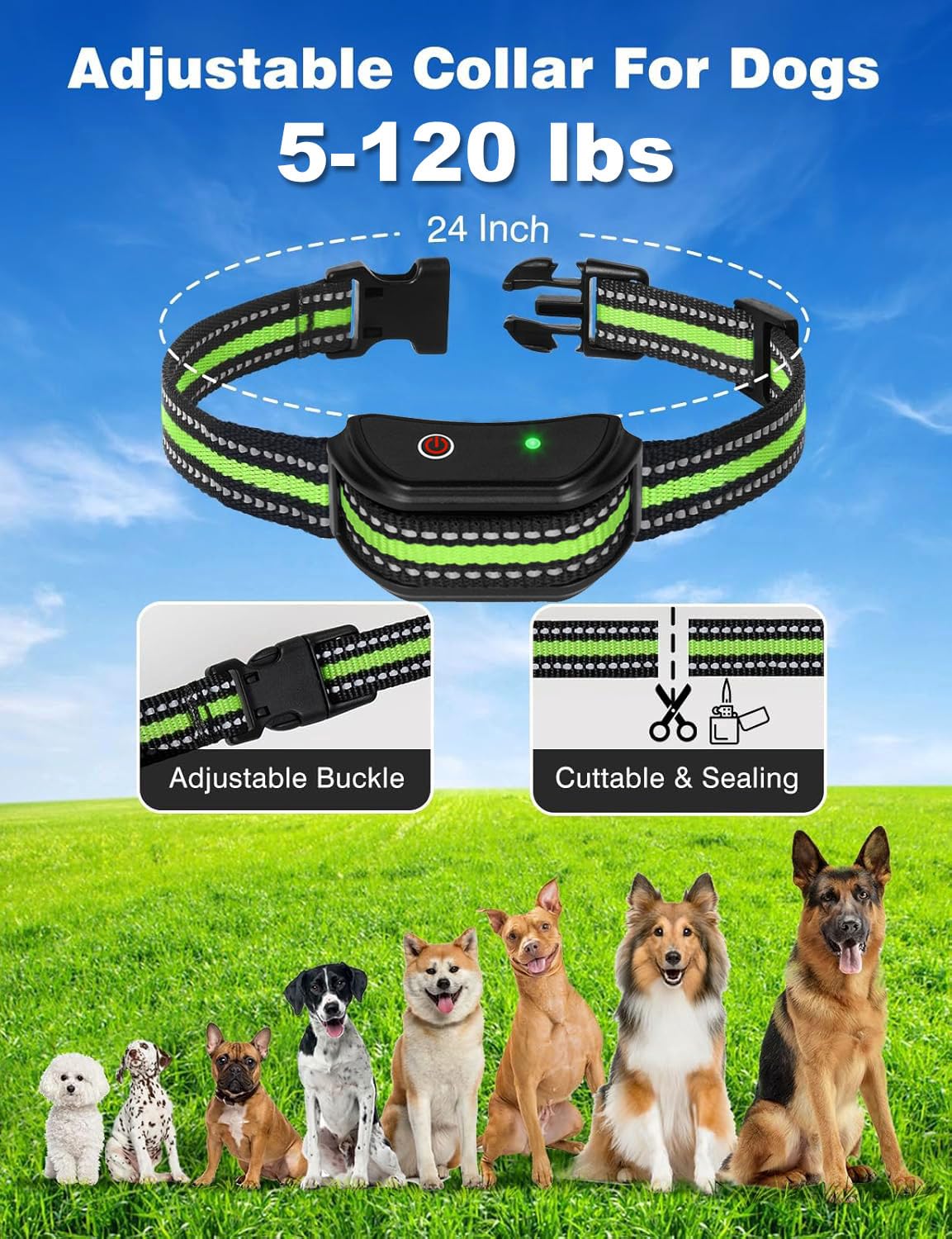 Collars Antiladridos -Collar de Adiestramiento para Perros, Conforme Nueva Ley Española de Bienestar Animal, Alcance 2000ft, Modos de Sonido & Vibración (1-8), Collar Impermeable para Todos los Perros