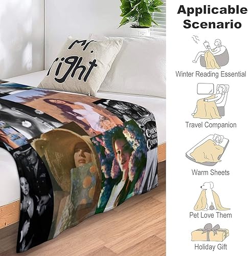 Miniatura 4 de Best Lana Music Del Theme Rey - Manta de microfibra de felpa para todas las estaciones, manta súper acogedora con aire acondicionado de 40 x 50