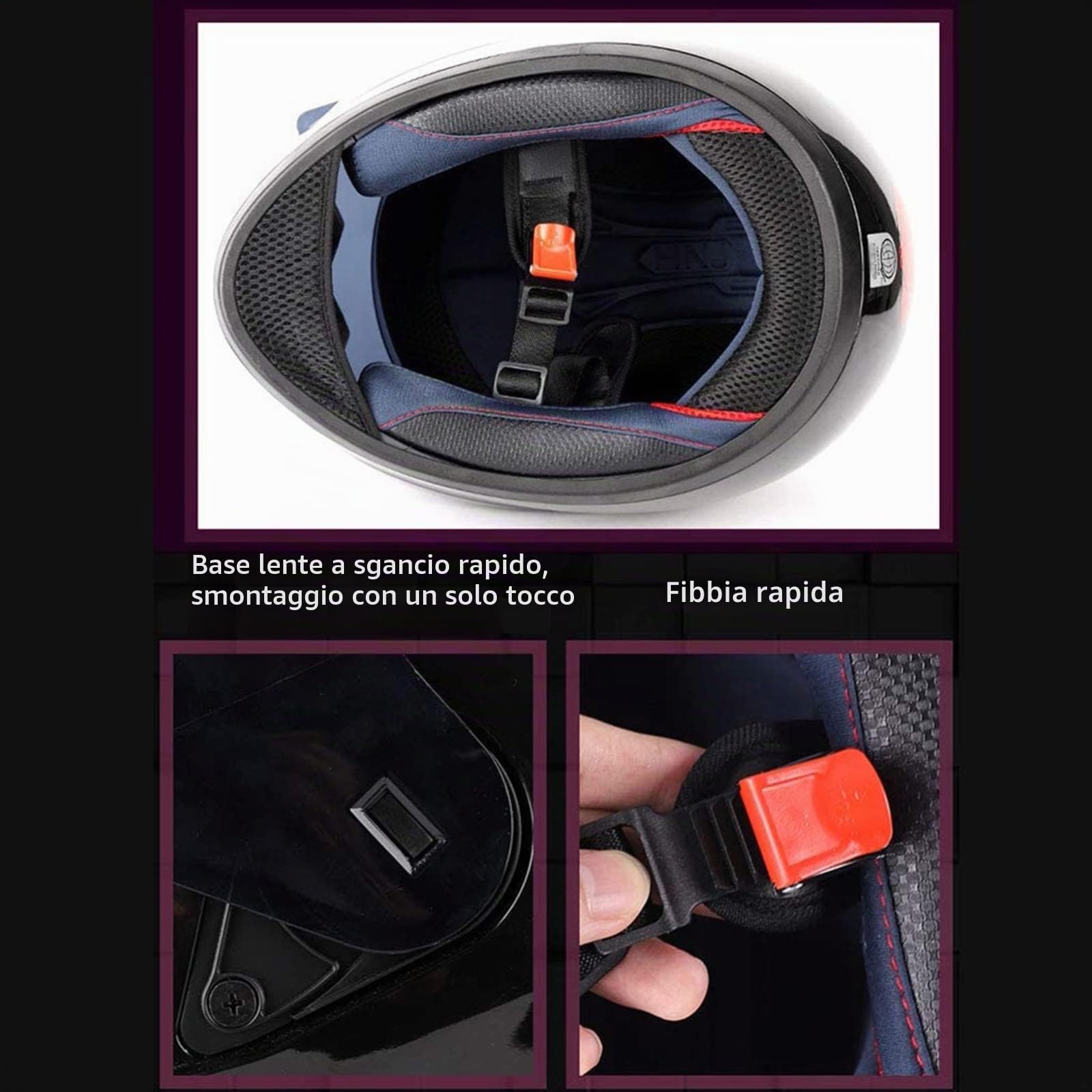 Casco Moto Integrale Da Donna Casco Moto Modulare Con Orecchio Di Gatto Caschi Apribili Con Visiera Omologati ECE Per Moto Da Strada Scooter Motocross C,S=55-56CM