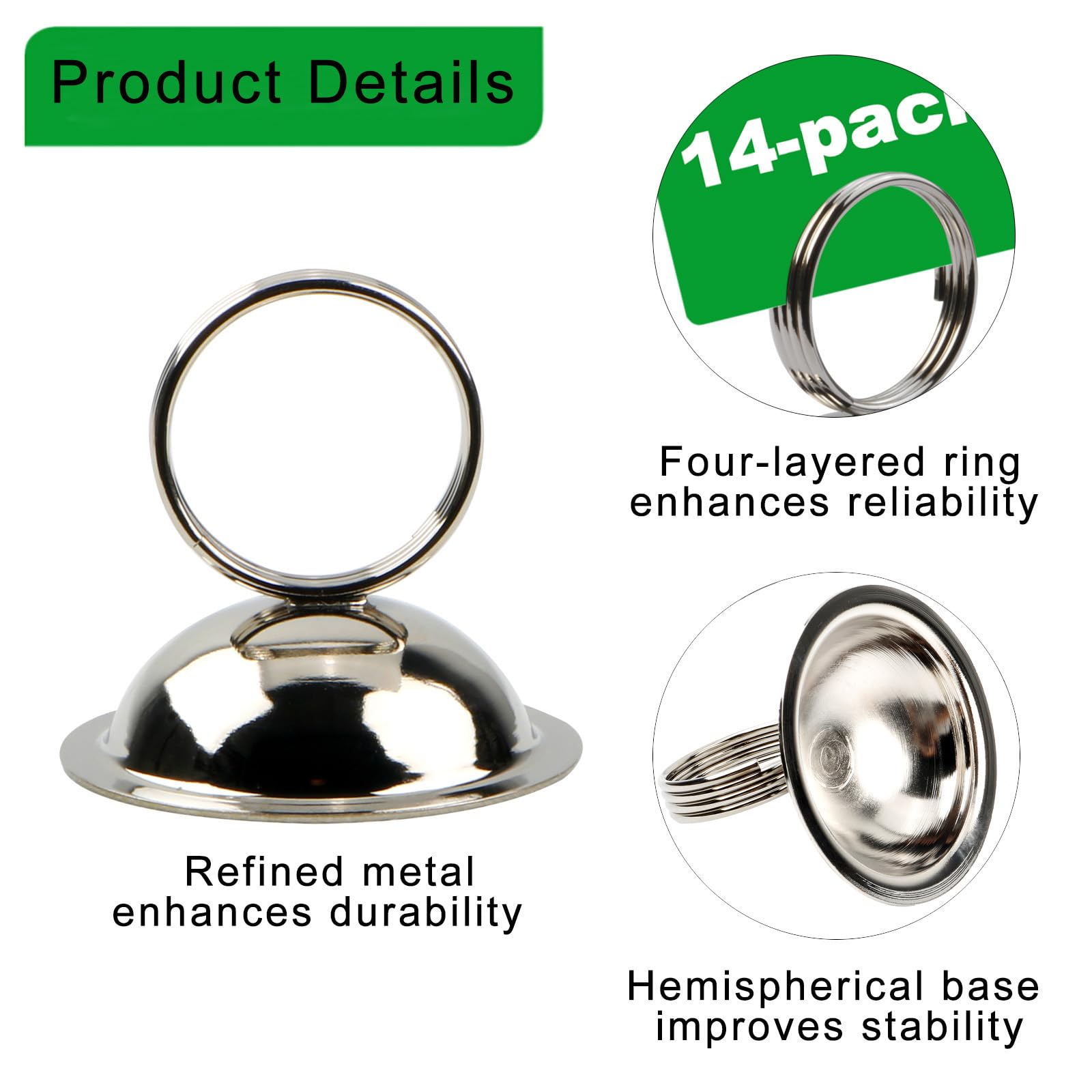 Tischnummernhalter, Ringclip, Tischkartenhalter, Menüständer, Menükartenhalter, Foto-Clips für Hochzeit, Party, Festival, Dekoration, 14 Stück (Silber)