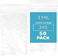Vista 27 de GPI - 50 unidades, bolsas con cremallera de burbujas de 4 x 6 pulgadas, 3 mil de grosor, resellable, reutilizable, bolsa protectora de burbujas