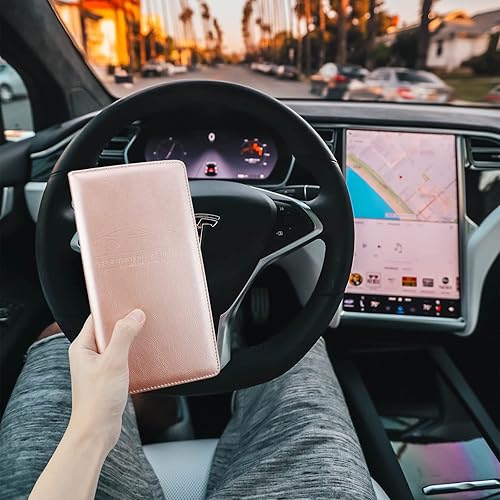 Miniatura 20 de Soporte para registro y seguro de automóvil, soporte de cuero prémium para seguro y registro, organizador de automóvil con cierre magnético