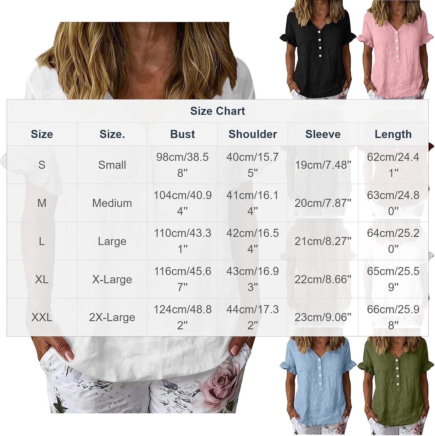 Short Sleeve V Neck T Shirts for Women Summer Ruffle Business Casual Dressy Tops Henley Loose Basic Spring Outfits