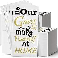 Jetec 200 Pack Classic Disposable Bathroom Guest Napkins - Soft Absorbent Hand Towels with Black Gold Welcome Design for Weddings, Showers, Parties