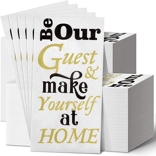 Miniatura 1 de 200 servilletas de baño desechables para invitados, toallas de mano de papel de cena, servilletas de mano desechables para baño, sala de polvo,