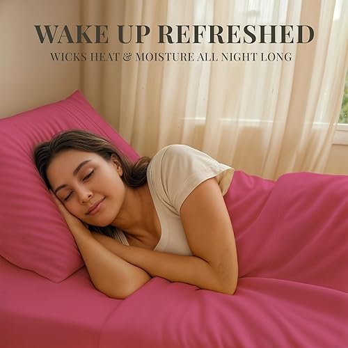 Miniatura 3 de Sacred Thread Juego de sábanas de 6 piezas de rayón derivado de bambú, vegano, refrescante y orgánico para el hogar y los hoteles, más 50