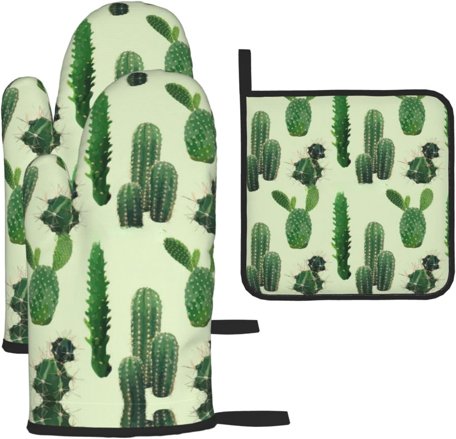 Cactus. Print Heat Resistant Microwave Gloves, Used for Baking, Cooking, and Fashion Kitchen Essentials