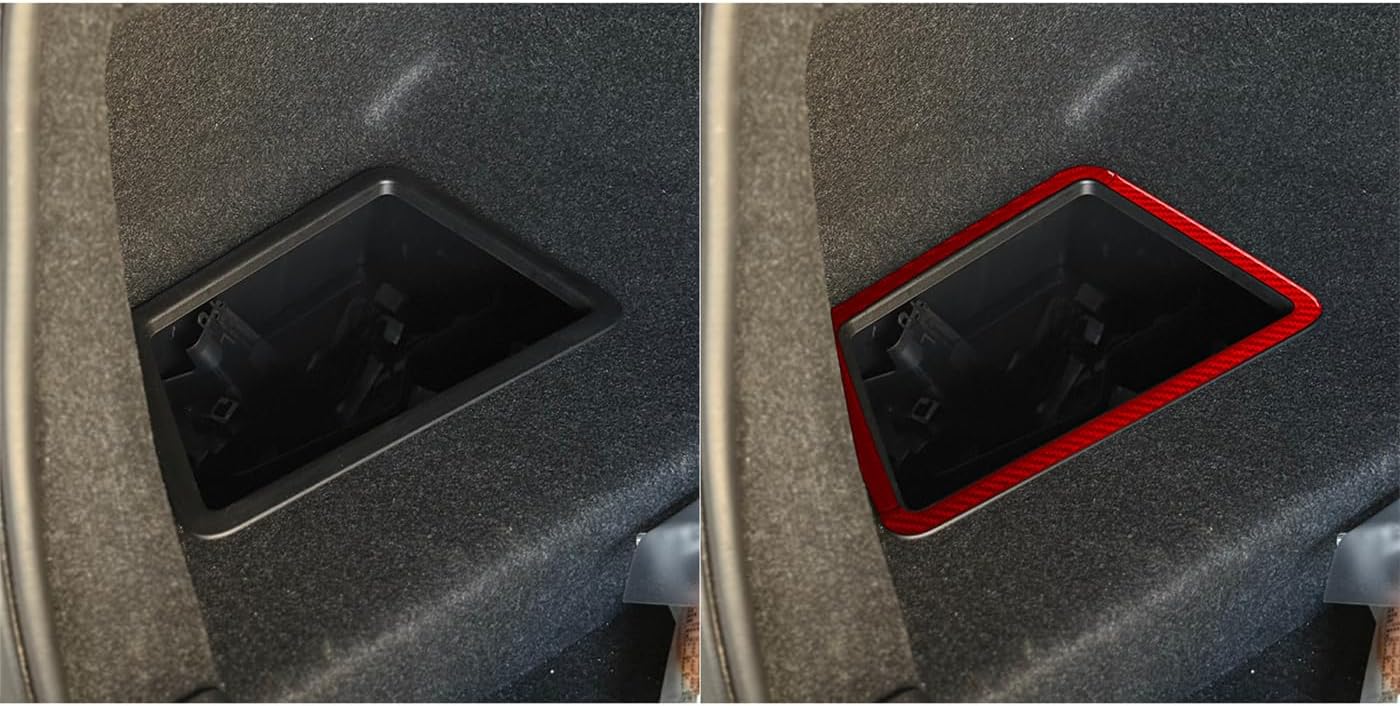 5 Series i5 G60 G68 2024-2025 Compatible with Car Interior Self Adhesive Dashboard Decal Carbon Fiber Red Sticker A56 (Trunk Storage Box Type A)