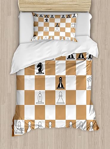 Miniatura 489 de Ambesonne Juego de funda de edredón de brújula, ilustración de mapa del mundo, marinero marítimo, equipo de vida monocromático, juego de ropa