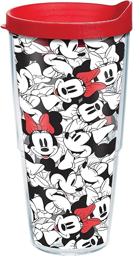 Tervis Disney - Minnie Expressions Made in USA Double Walled Insulated Tumbler Travel Cup Keeps Drinks Cold & Hot, 24oz, Classic