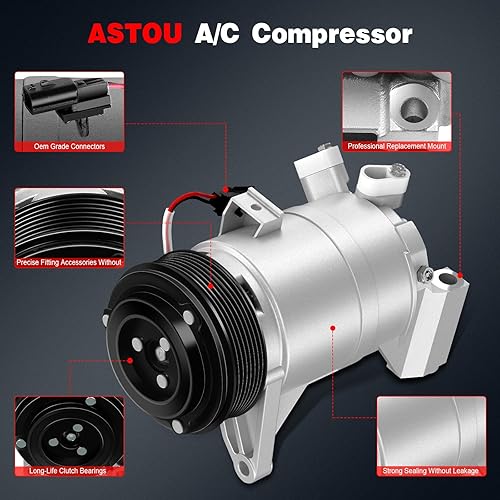 Miniatura 4 de Compresor de CA compatible con 3.5L para Nissan para Maxima para Pathfinder para Murano para Quest 2009-2015 Compresor de aire acondicionado y
