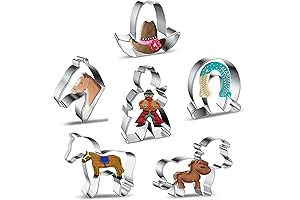 Horse and Cowboy Cookie Cutters Shapes Baking Set