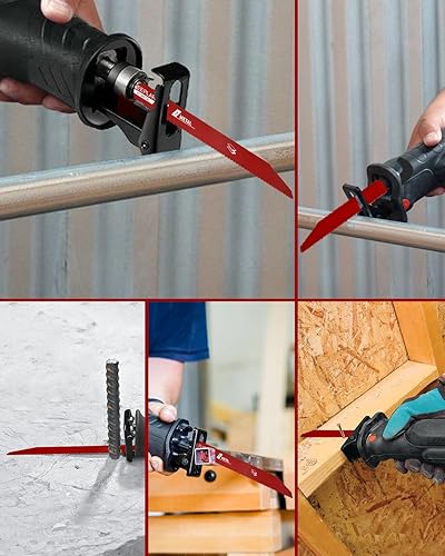 Miniatura 3 de Paquete de 25 hojas de sierra recíproca bimetálicas de desmontaje automático de 9 pulgadas 1418 TPI para metales medianos 116-516, hoja Sawzall de 9