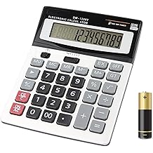 Large Electronic Calculator Counter Solar &amp; Battery Power 12 Digit Display Multi-Functional Big Button for Business Office School Calculating (1 x Calculator)