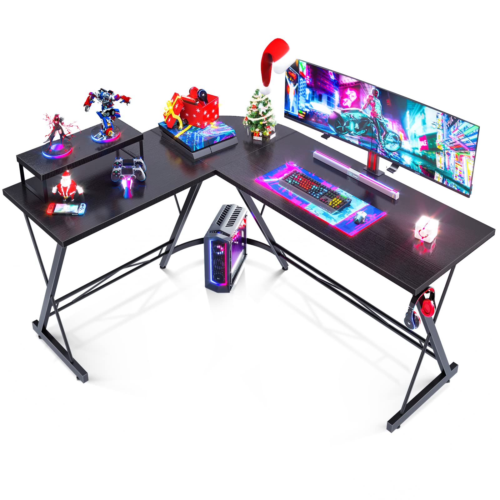 Buy L Shaped Gaming Desk, Home Office Desk with Round Corner, Computer