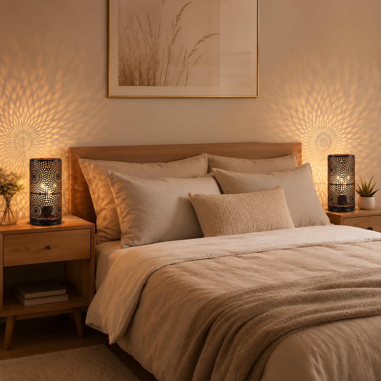 JHY DESIGN Set di 2 Lampada da Tavolo in Metallo Nero D'accento Senza Fili Alimentata a Batteria Con Lampadina Stile Edison Funzionamento a Ideale per Matrimoni Feste Patio Eventi