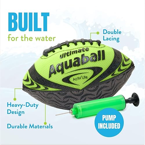 Miniatura 5 de Activ Life Paquete de 2 juguetes de fútbol acuático para piscina, playa, al aire libre, juguetes de piscina impermeables de 9.5 pulgadas para niños,