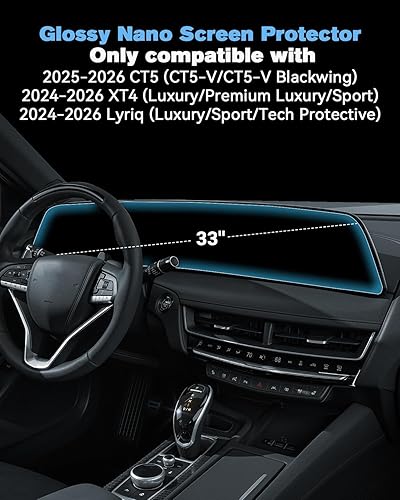 Miniatura 2 de 2 protectores de pantalla para CT5 (CT5-V/CT5-V Blackwing) XT4 2024-2025 (Lujo/Premium Lujo/Sport) Lyriq (Lujo/Sport/Tech Protective) 2 protectores