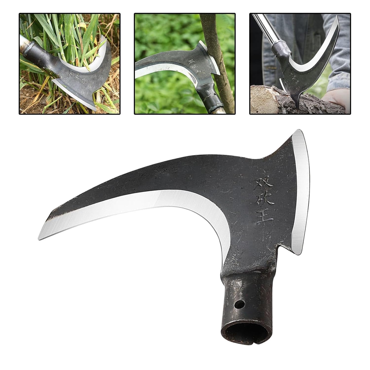 Manual Weeder Cutter Head, 2-in-1 Replacement Weeder Head & Axe Blade, Stainless Steel Garden Hand Tool Head for Weeding, Cutting, and Soil Loosening, No Handle-image-10