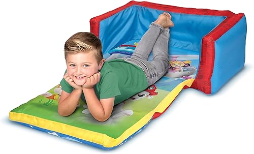Miniatura 2 de Paw Patrol Sofá cama para niños, 2 en 1, abatible, inflable, cómodo sofá para tumbona, tapete para siesta para niños pequeños, más de 4 pies de largo