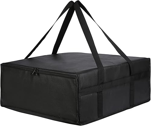 Miniatura 2 de musbus Bolsas aisladas para pizza grandes para entregas, bolsa de entrega con aislamiento para pizza de 20 x 20 pulgadas, Negro -, Bolsa de