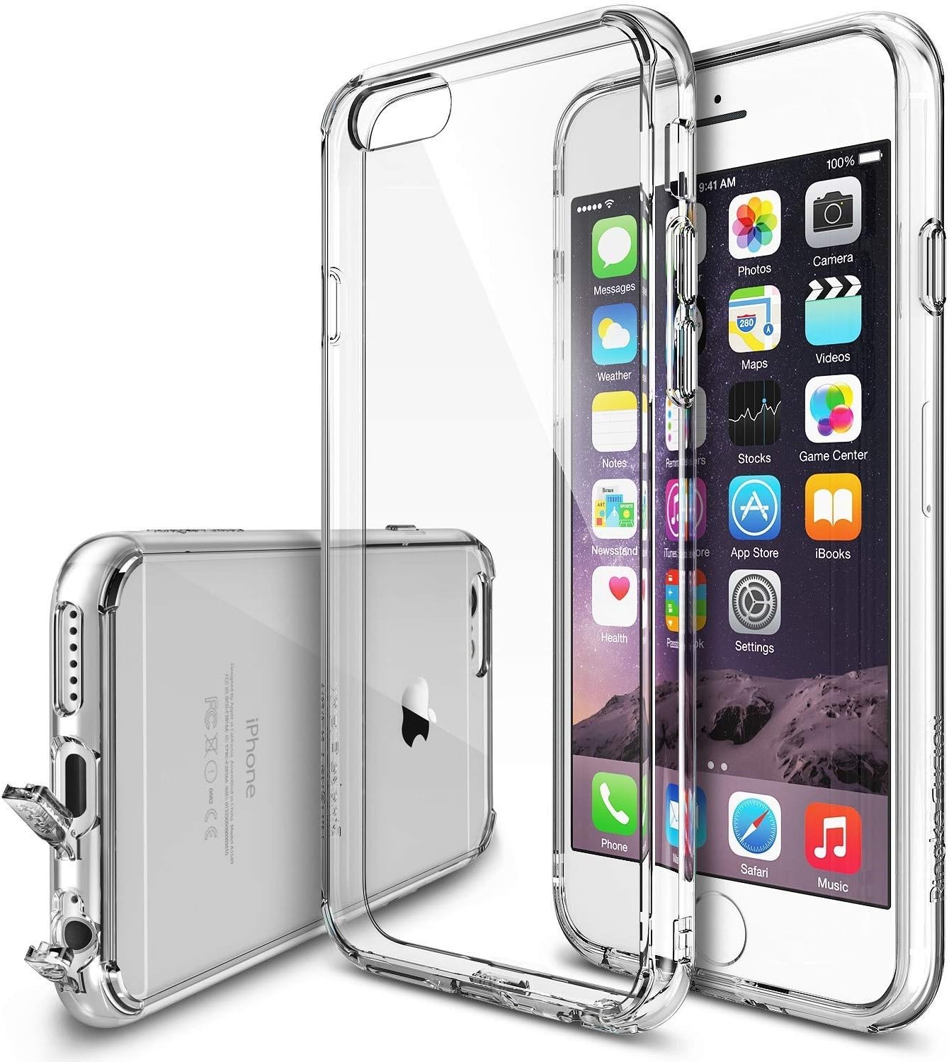 Ringke Fusion Compatible with iPhone 6S Case, Clear PC Back & TPU Bumper Drop Protection with Dust Caps for iPhone 6 - Clear