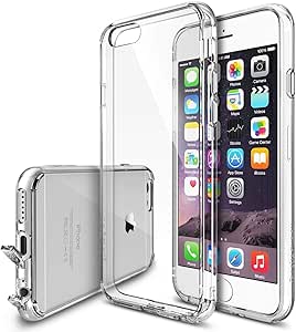 Ringke Fusion Compatible with iPhone 6S Case, Clear PC Back &amp; TPU Bumper Drop Protection with Dust Caps for iPhone 6 - Clear