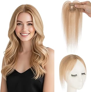 SEGOHAIR Clip in Bangs Hair Toppers for Women Real Human Hair, 360°3D Curtain Bangs for Thinning Hair Daily Wear (27, Honey Blonde)