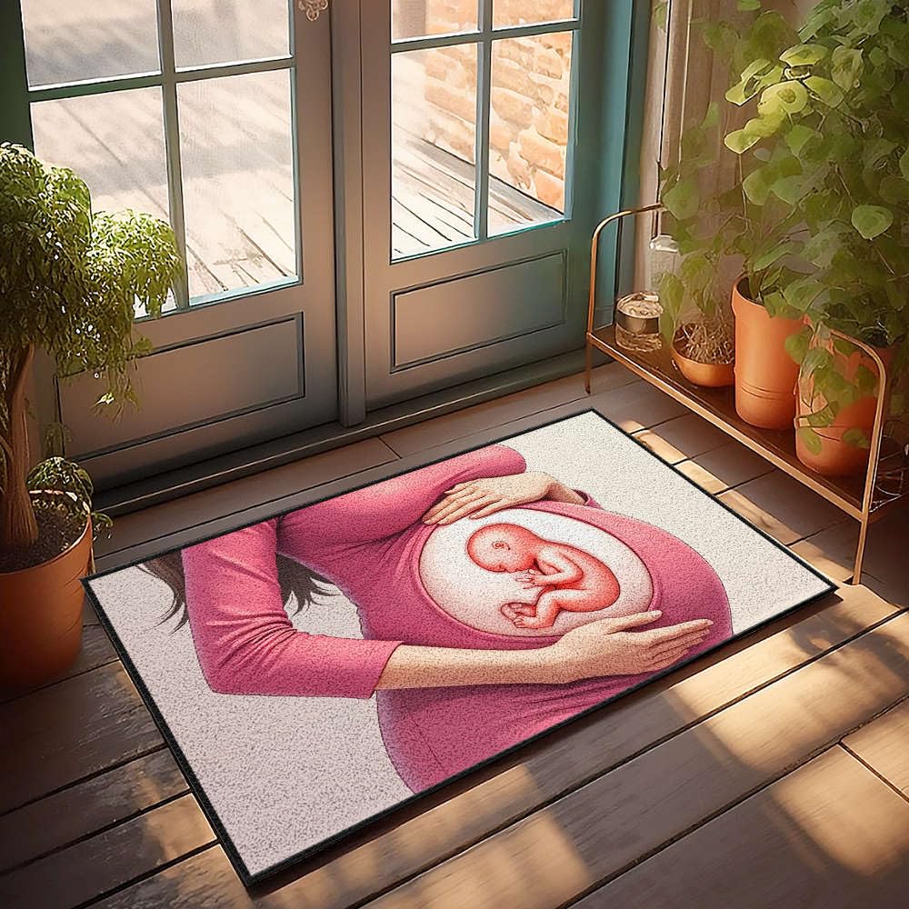 Paillasson décoratif original avec motif de silhouette pour entrée de maison