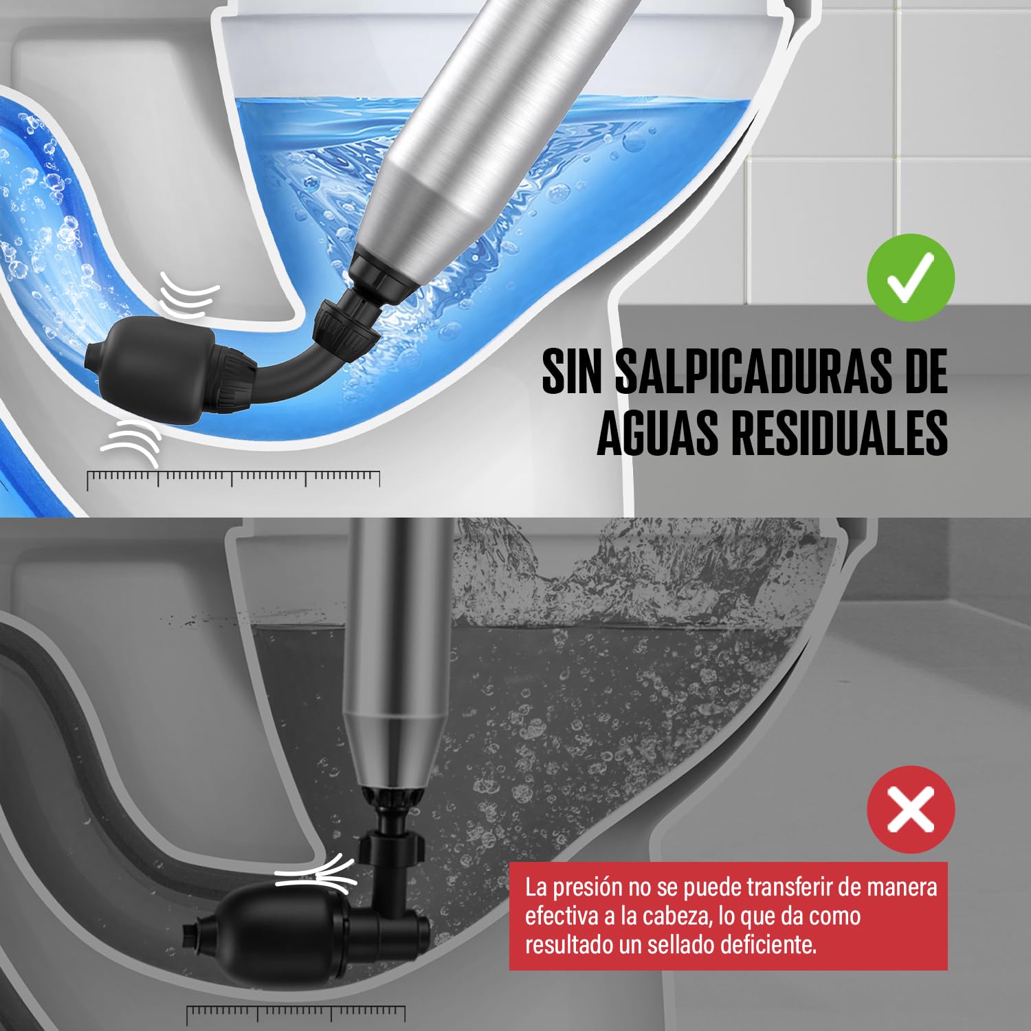 POPULO Desatascador eléctrico de inodoro Swift de alta presión para baño, suelos, ducha, resistente, versátil, removedor de obstrucciones de inodoro