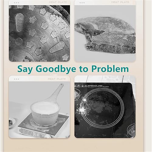 Miniatura 4 de Beswarmy - Placa de conducción de calor para estufa de gas, difusor de calor, placa adaptadora de inducción de cocción con mango extraíble,