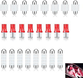 24PCS Car LED Bulb, Car LED Light Kit, Interior Car Lights, Used for Map Dome Lights, Trunk, Parking Lights (Red)