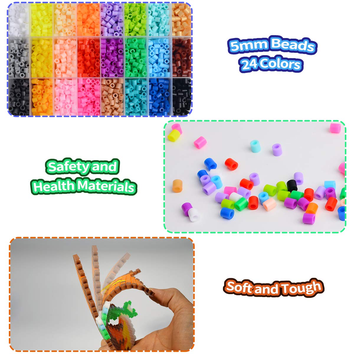 MAOOY Iron Beads Kit Melty Beads Arts and Crafts Pearler Set for Kids