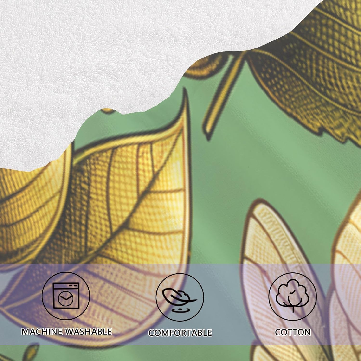 Hand Towels Premium Soft and Highly Absorbent Bees and Leaves 2 Pcs Towels for Bathroom Set 100% Cotton Decorative Face Towels